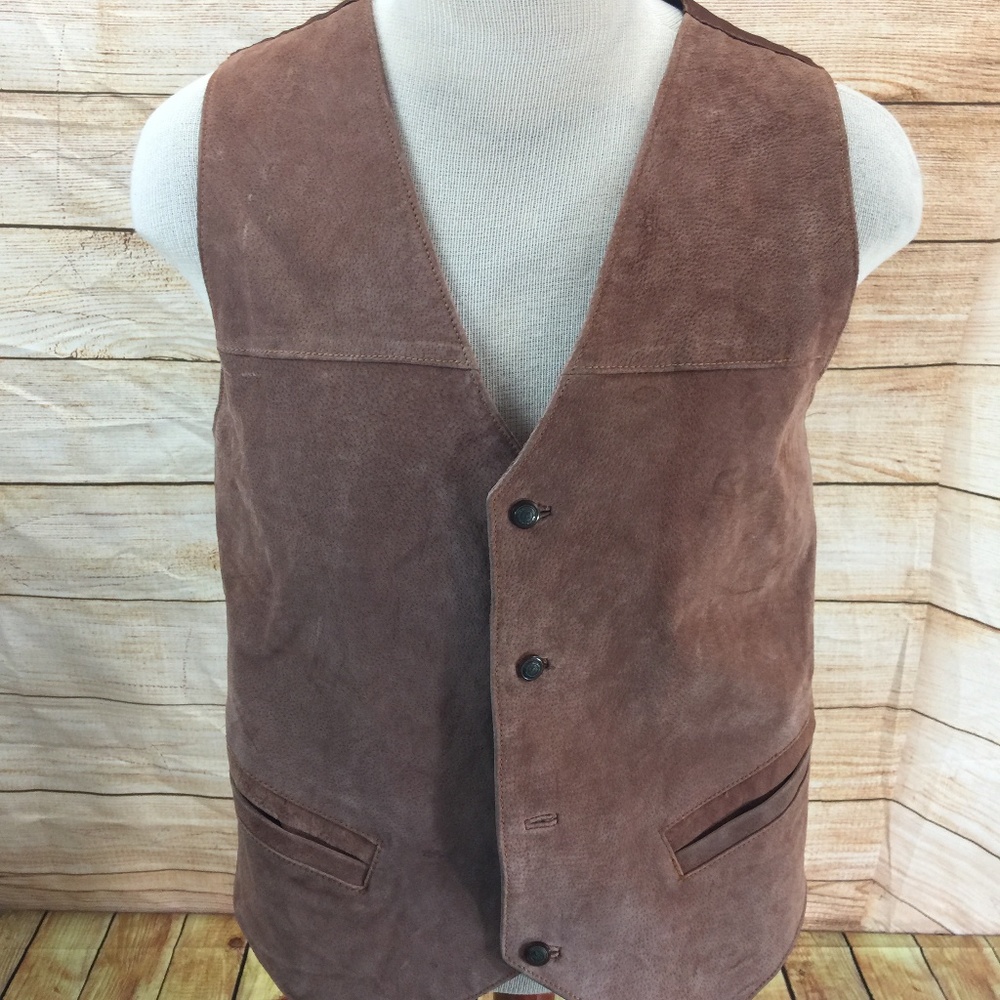 Vintage Western Leather Vest M